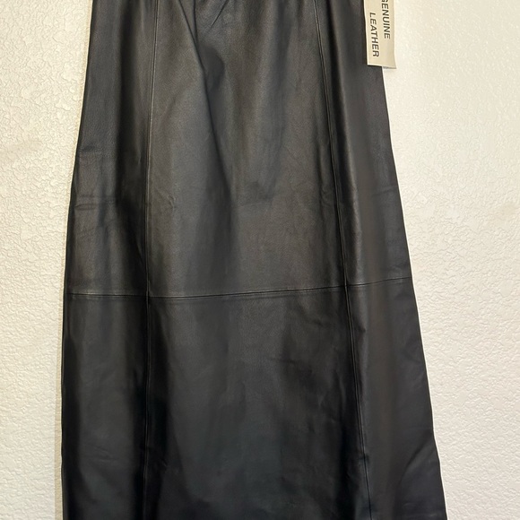 BAGATELLE 100% Leather Skirt Dead Stock NWT Elastic Waistband Vintage Rescue - Picture 1 of 17